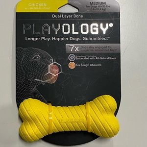 Playology Dual Layer Bone Chicken Scented Dog Toy